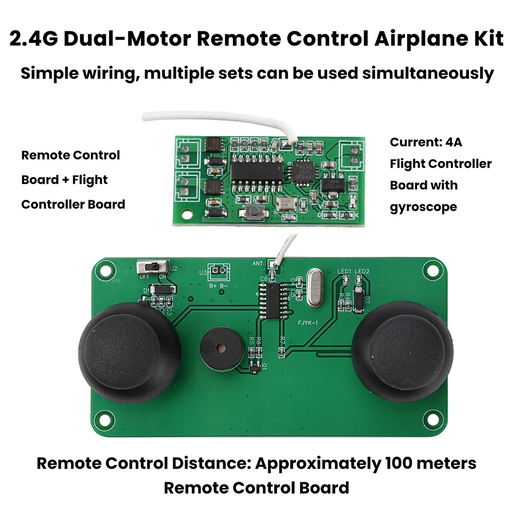 Récepteur 2.4GHz 4CH pour drone DIY, connecté à un contrôleur de vol, portée 100m