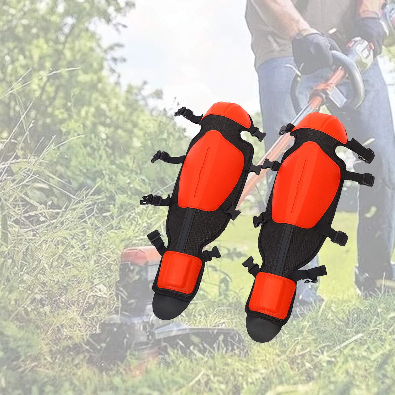 Gardening Knee Pads Trimmer Gaiters Thickened Mowing Shin Guards Leg Protectors for Floor Cleaning Weeds Eating Trimming 2 Pcs knee pad shin protector protective gear set