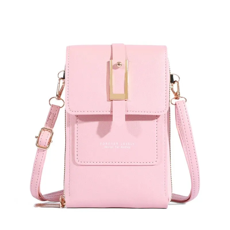 Sleek Faux Leather Crossbody Phone Purse with Card Slots