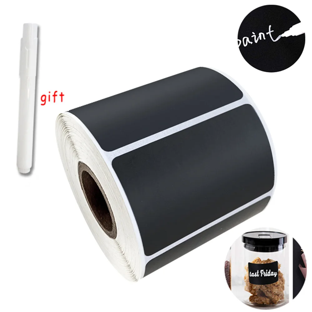 150-300pcs/roll Jars Labels Erasable Chalkboard Label Waterproof Sticker Craft Kitchen Blackboard Sticker Bottles Tag Marker Pen 120 300pcs removable   sticker label pvc chalkboard labels sticker pantry storage for kitchen jars sticker