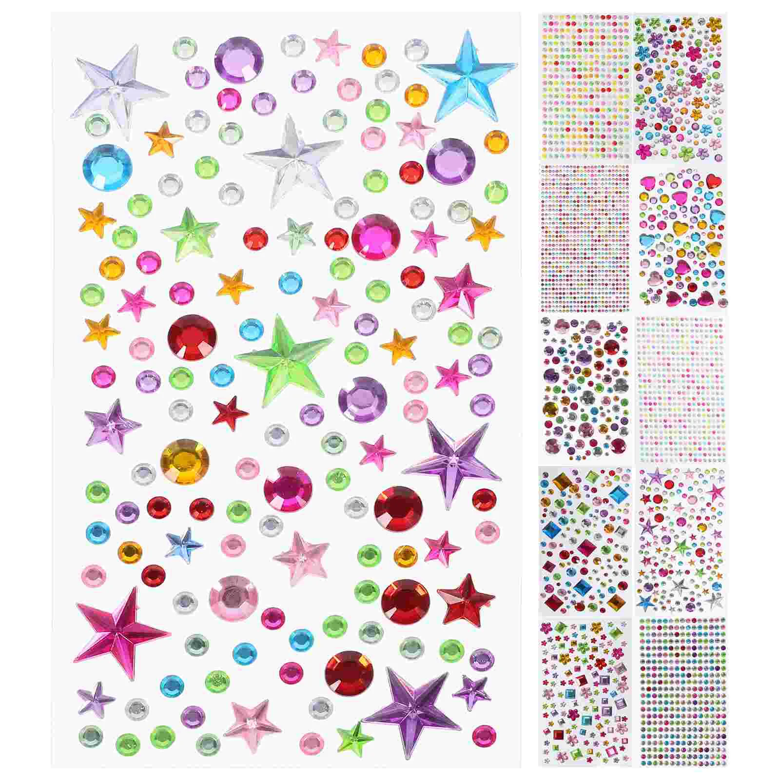 

10 Sheets Craft Jewels Sticky Gems For Crafts Craft Rhinestones Craft Jewels Stickers( Mixed Style)