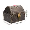 Small Treasure Box Pirate Chest Vintage Treasure Box Small Treasure Chest with Lock and Key 2