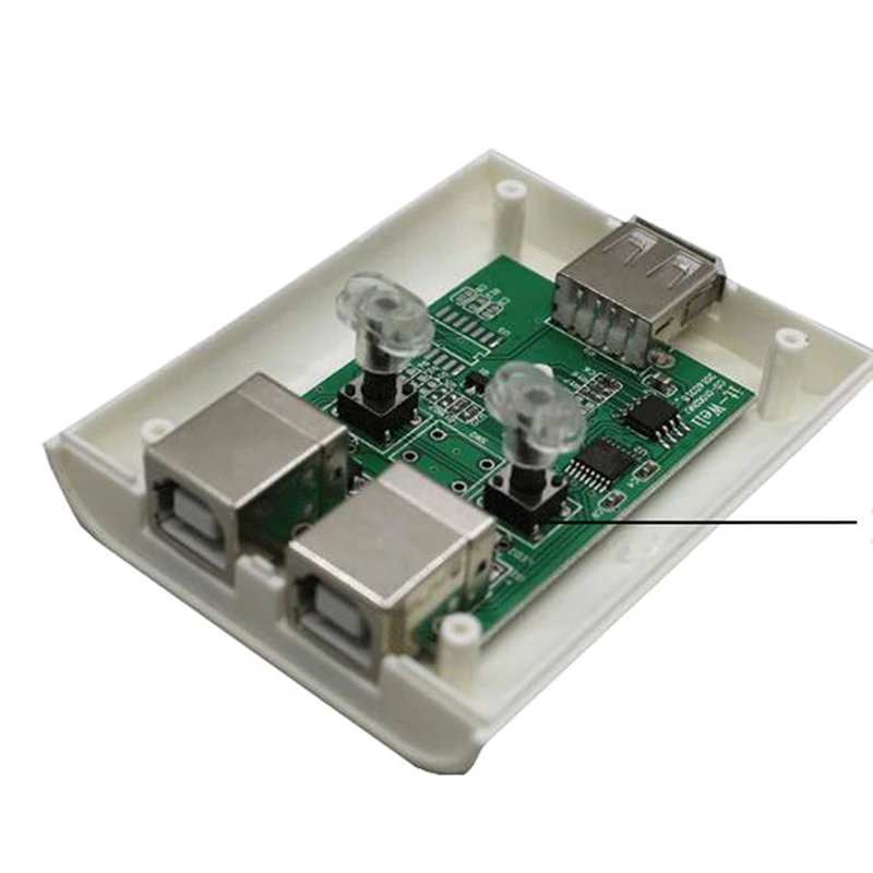 Smart Switches Push Button Switch USB Printer Sharing Device 2 In 1 Out 2-Port Manual Kvm Switching Splitter Hub Converter