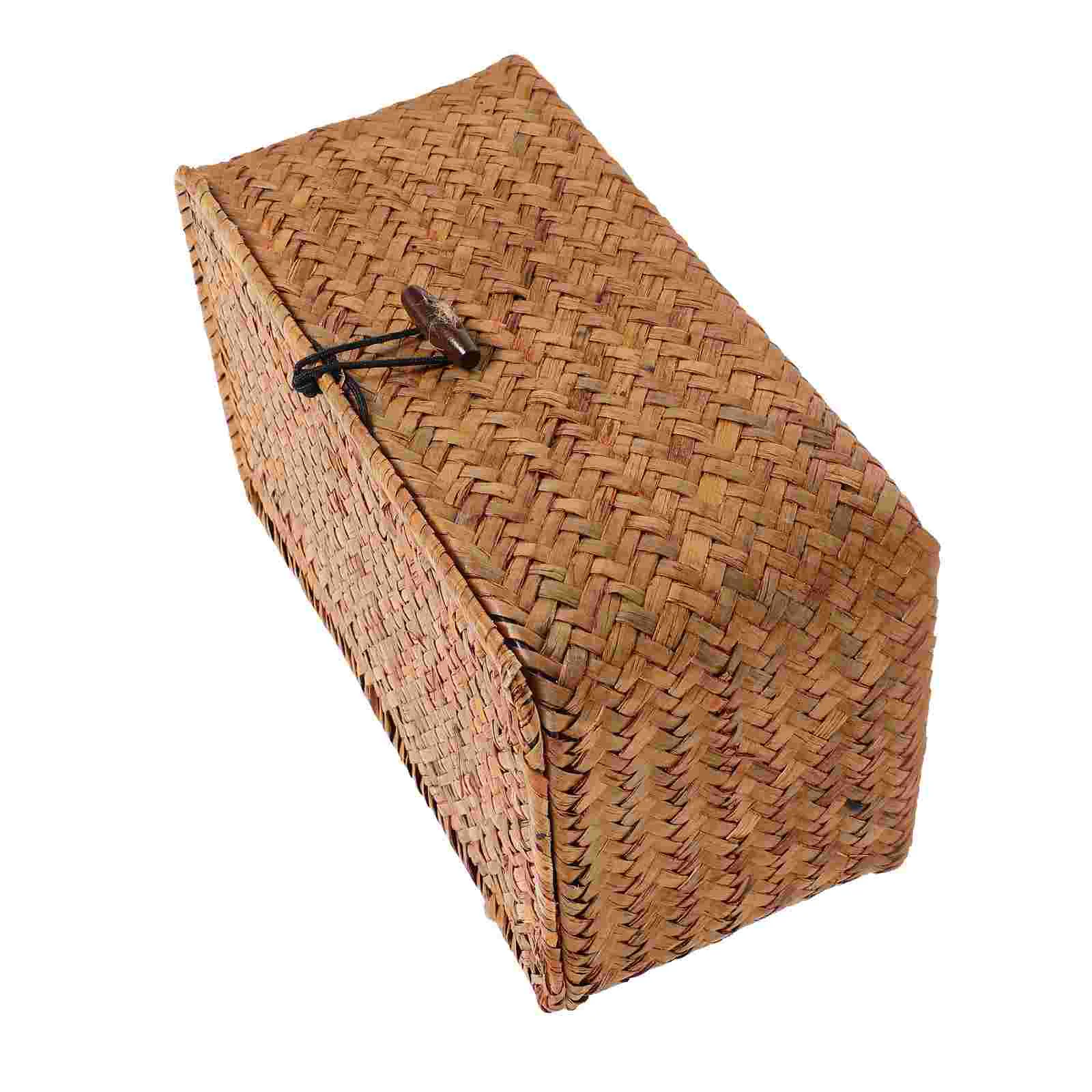 

1Pc Seaweed Storage Box Sea Grass Woven Basket Desktop Organizer Container