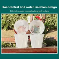 Transparent Plastic Pots Root Control Flower Pots With Tray Plastic Plant Pots Breathable Nursery Pots For Planting Orchids 4