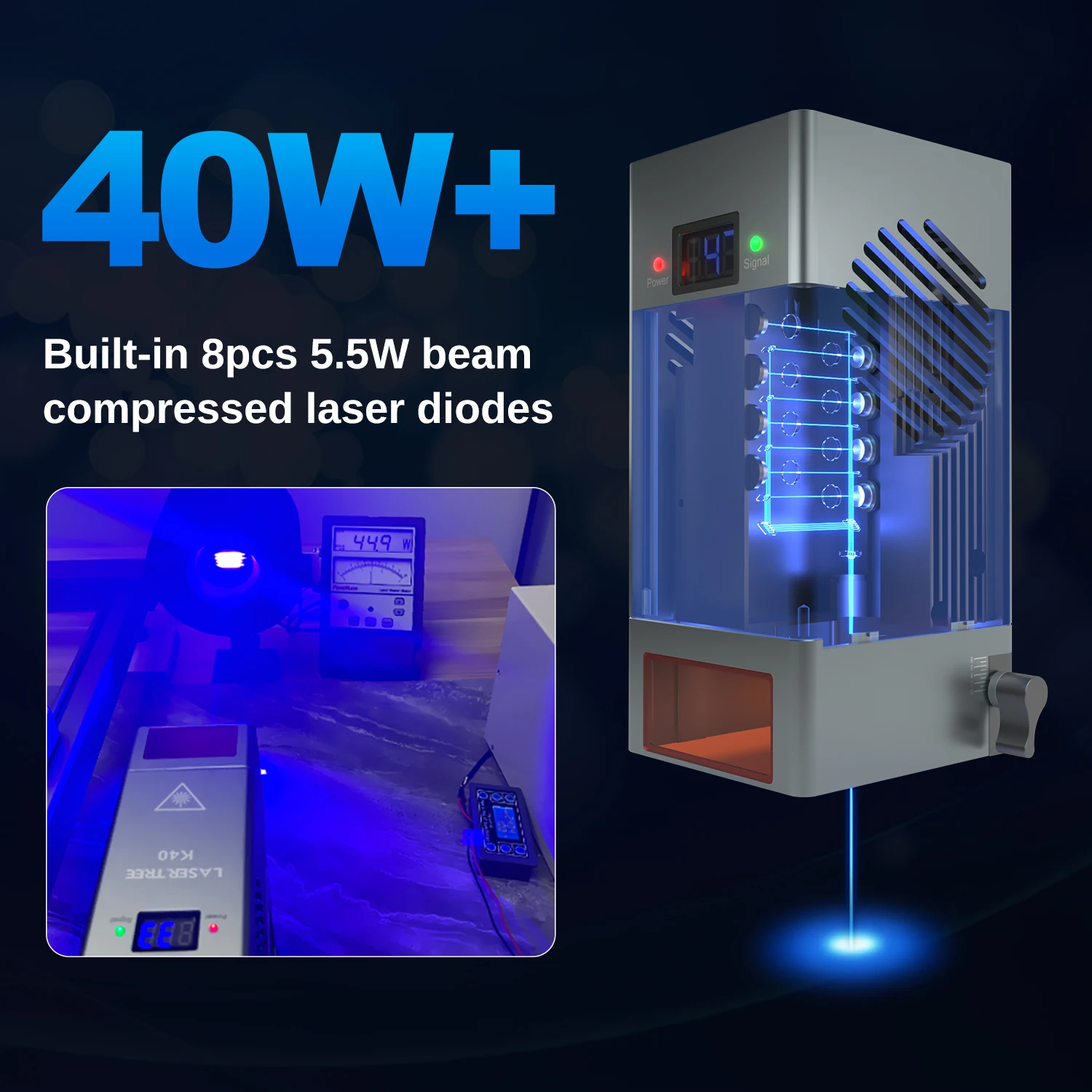 LASER TREE 20W 30W 40W modulo Laser di potenza ottica con Air Assist 450nm TTL luce blu per incisione CNC taglio legno strumenti fai da te