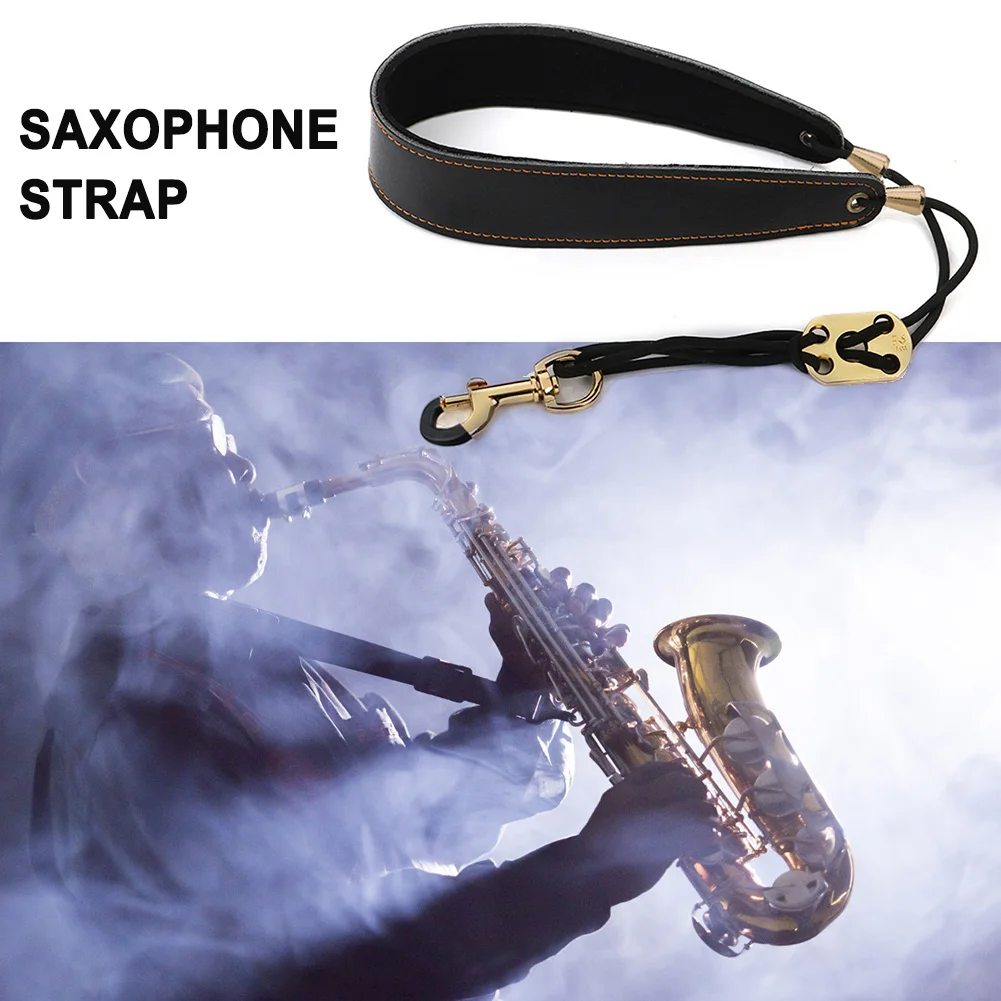 Soft Sax Strap Leather Double Shoulder Saxophone Straps with Metal Hook