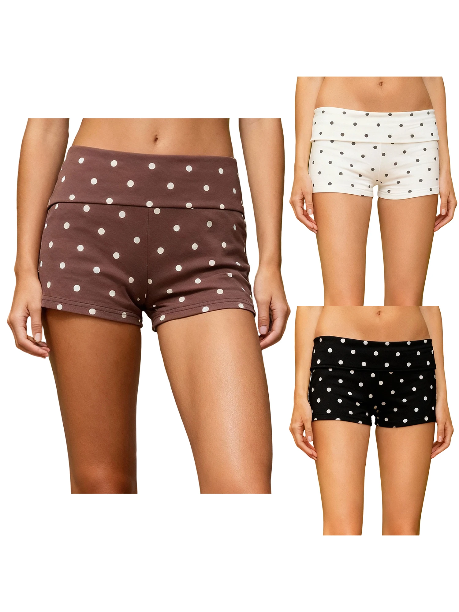 Women s High Waist Polka Dot Print Shorts Elastic Waistband Summer Casual Shorts for Daily Wear and Parties