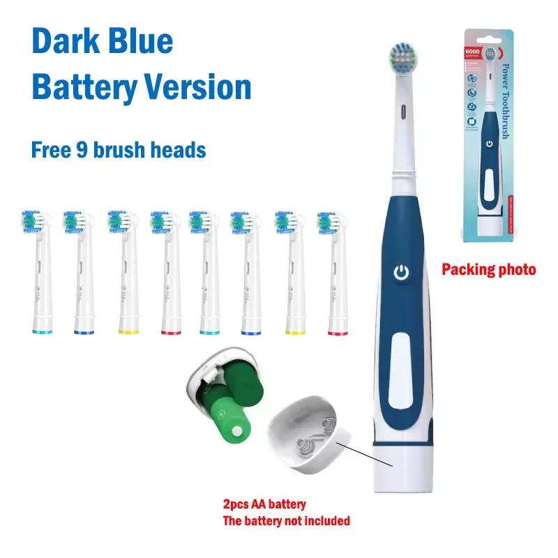 Sonic Vibrating Electric Toothbrush with Soft Bristle Heads and Gum Care