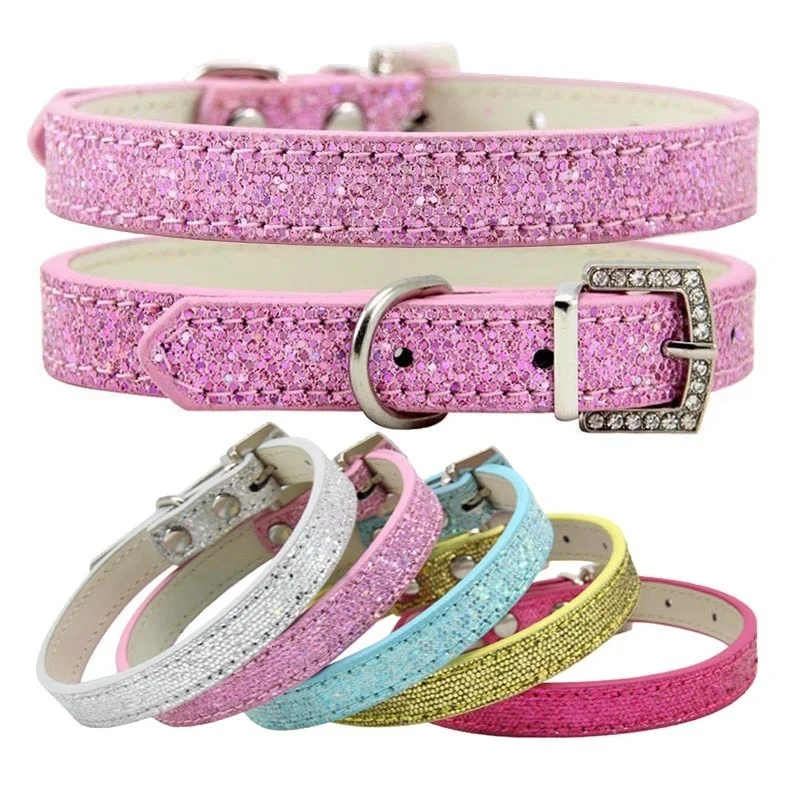 Pet Collar Adjustable Neck Strap Luxury Rhinestone Buckle - PeticaDeals