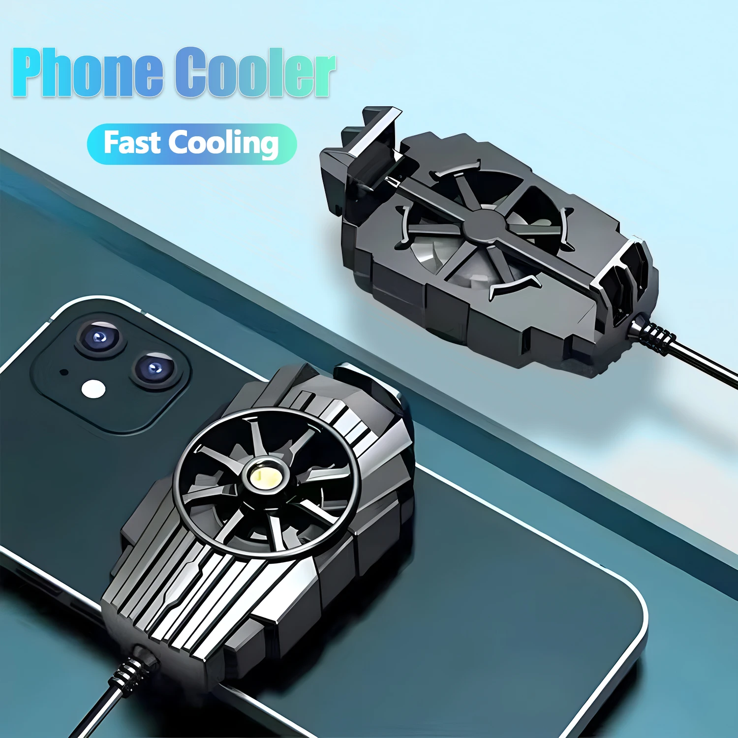 Mobile Phone Cooler Universal Mini Back Clip Fan Radiator Hurricane MIHOYO Game Cooler Phone Heat Sink For IPhone Samsung Xiaomi