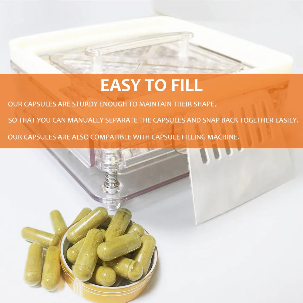 Vegan & Vegetarian Food Grade Empty Capsules - 1000 PCS, Size 000 to 0 - Kosher & Halal Certified HPMC Hollow Capsules