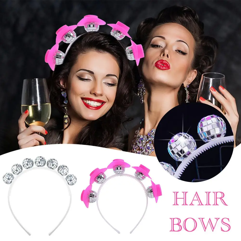 

2023 Mirror Ball Headband 70s RetroTheme Disco Party Cowgirl Birthday Wedding Headwear Headband Hop Festival Hip Music Parts