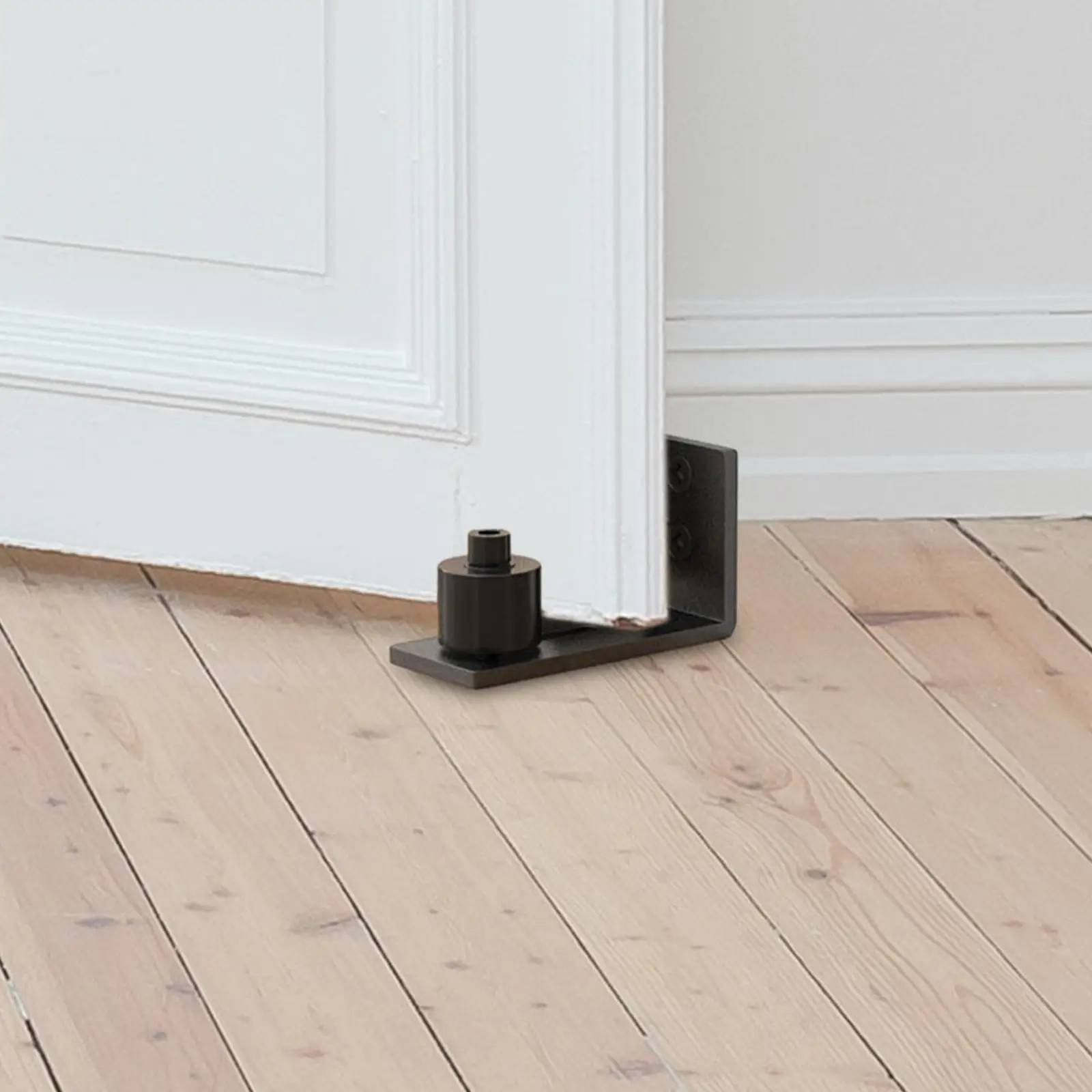 Door Guide Bottom Guide Floor Mount Hardware, Sliding Door Slides Adjustable Stay Roller Accessories Black for Office Indoor