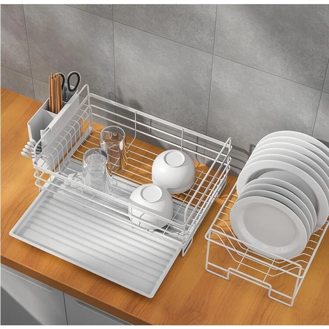 Large Capacity Double-layer Kitchen Dish Rack, Drainage Rack