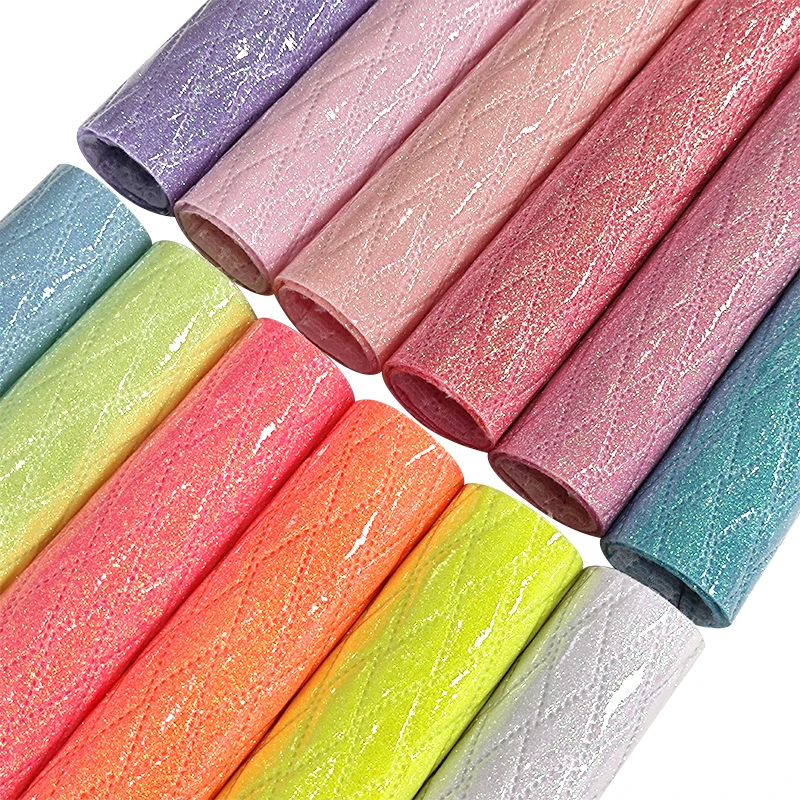 

Shiny Mirror Diamond pattern Faux Leather Sheets PU Fabric for Crafts Making Earrings Bows DIY Crafts Decoration 30*135cm