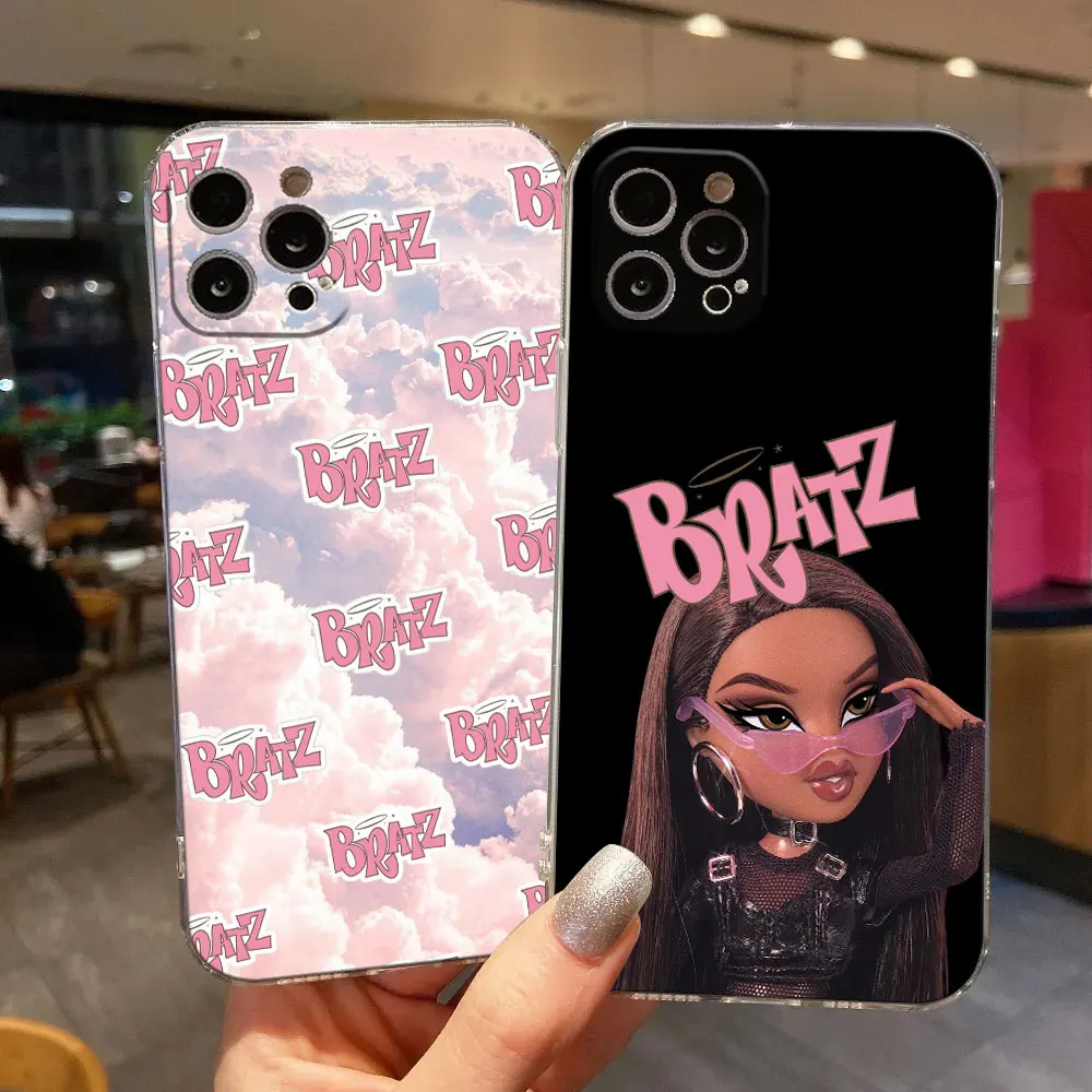 Cartoon Fashion Doll Bratz Clear Phone Case For iPhone 15 14 11 12
