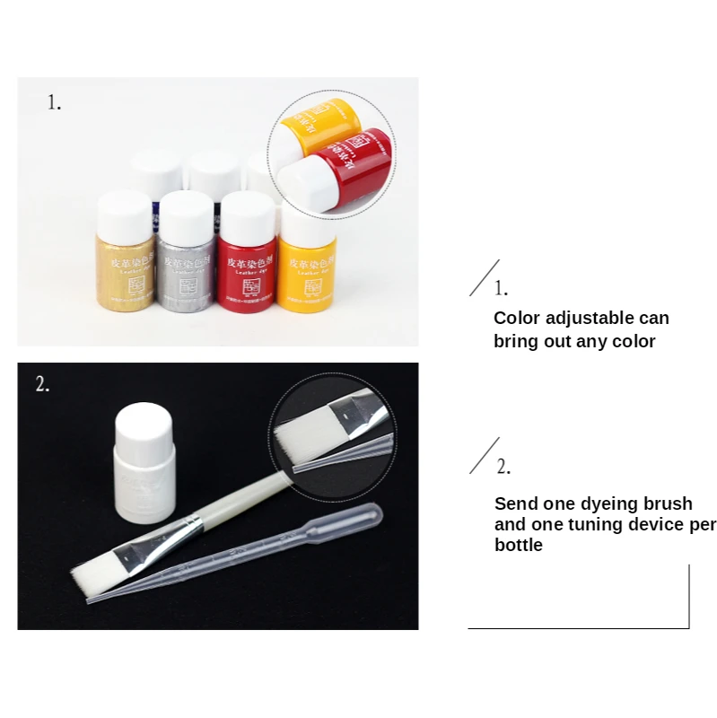 20ml Leather Edge Oil Leather Craft DIY Car Repair Manual Border Sealing Tools Dye Repair and Renovation