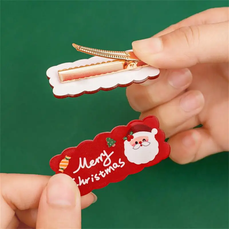Original Christmas Decoration Hairpin Children Christmas Small Gift Cartoon Acrylic Clip Bangs Hair Clip