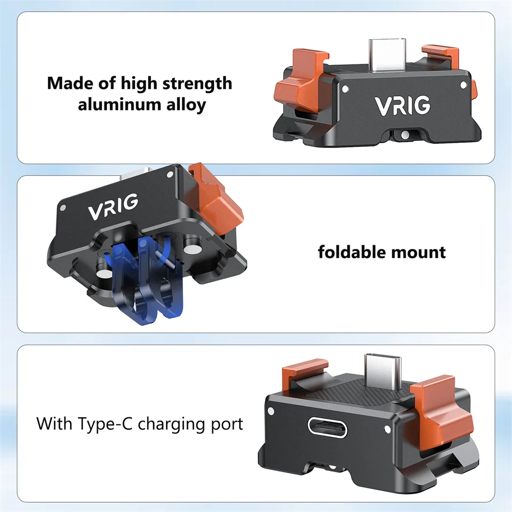VRIG Multifunction Pocket 3 Quick Release Magnetic Charging Base w 1/4" Arca/Gopro/AC Mount for Osmo Pocket 3 Camera Accessories 4
