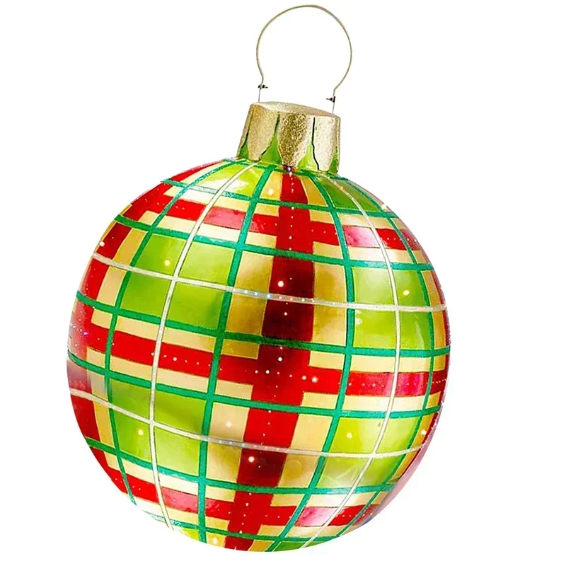 Jokapy Bola De Navidad Inflable Gigante De 60cm – Decoración Exterior Con Bomba De Aire Incluida, PVC Resistente (Rojo, Feliz Navidad)