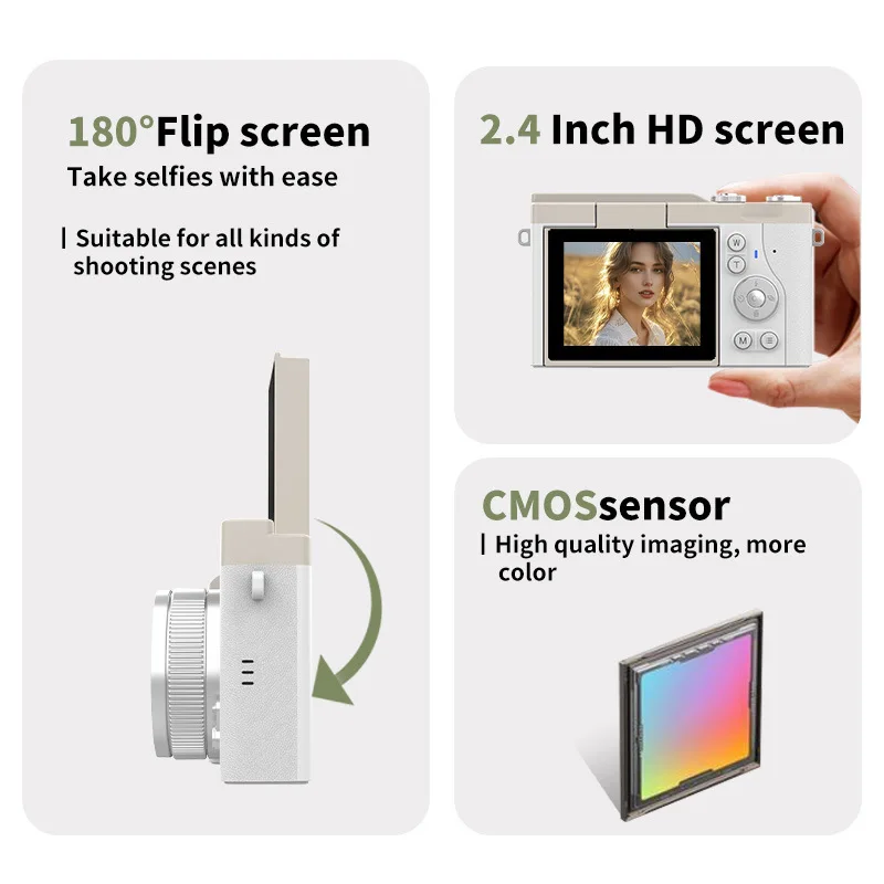 Cross-border Flip Screen Retro Campus Student Digital Camera CardCCDMicro SLR Camera HD Pixel Photography