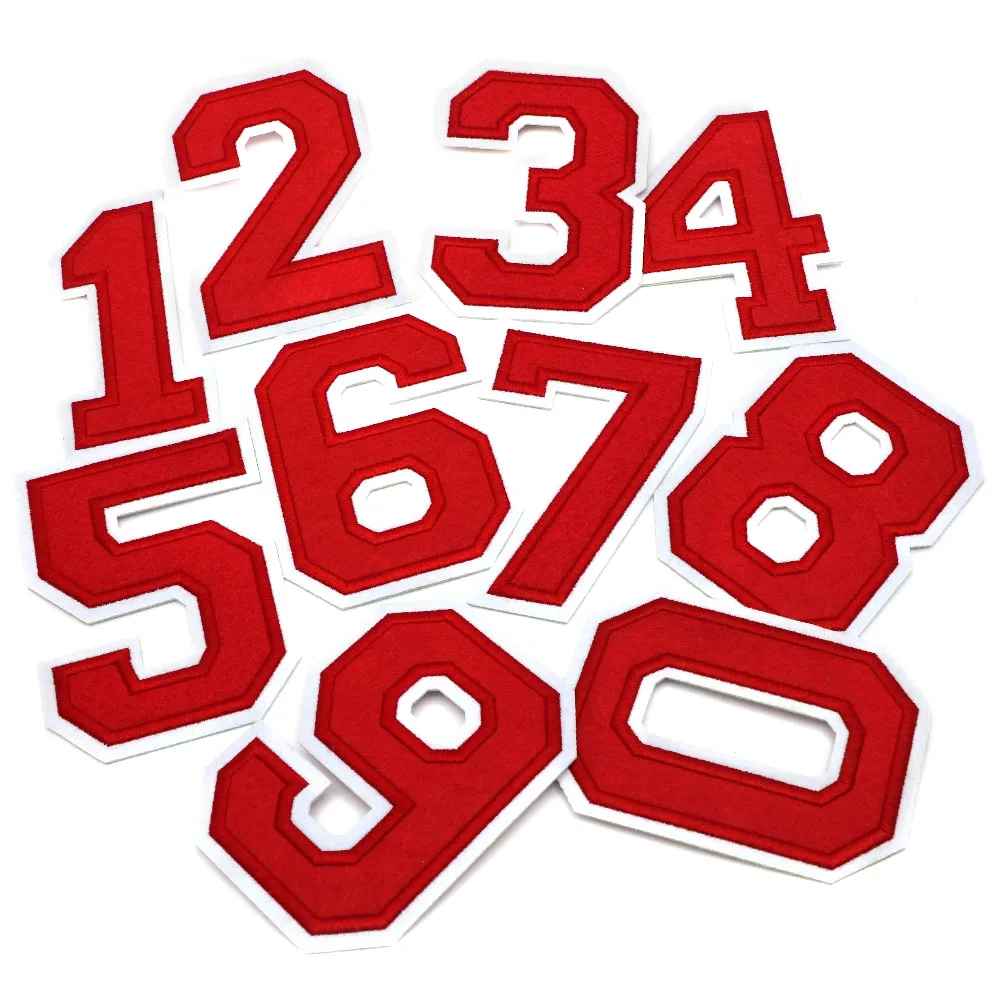 10 Toppe Ricamate Termoadesive Con Numeri 0-9 - Per Applicazione