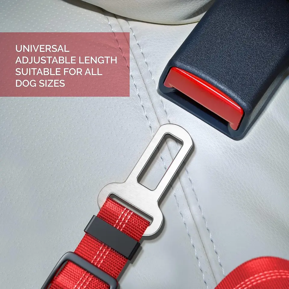 Ceinture De Sécurité - Universel - 42-69cm - Pour Chien Et Chat - Harnais Ajustable - Maintien Sécurisé - Animalerie