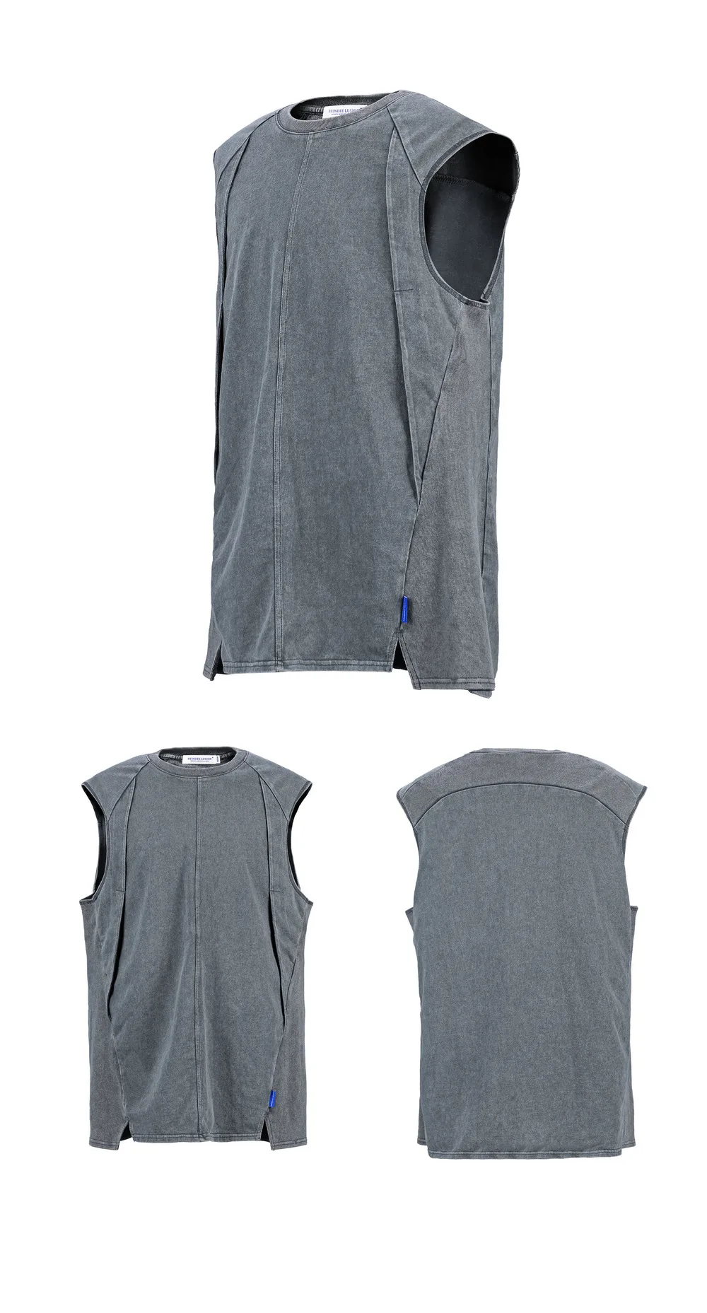 Reindee Lusion 23ss 203 old  texture effects sleeveless t-shirt tanktop 3d cut techwear gorpcore urban outdoor