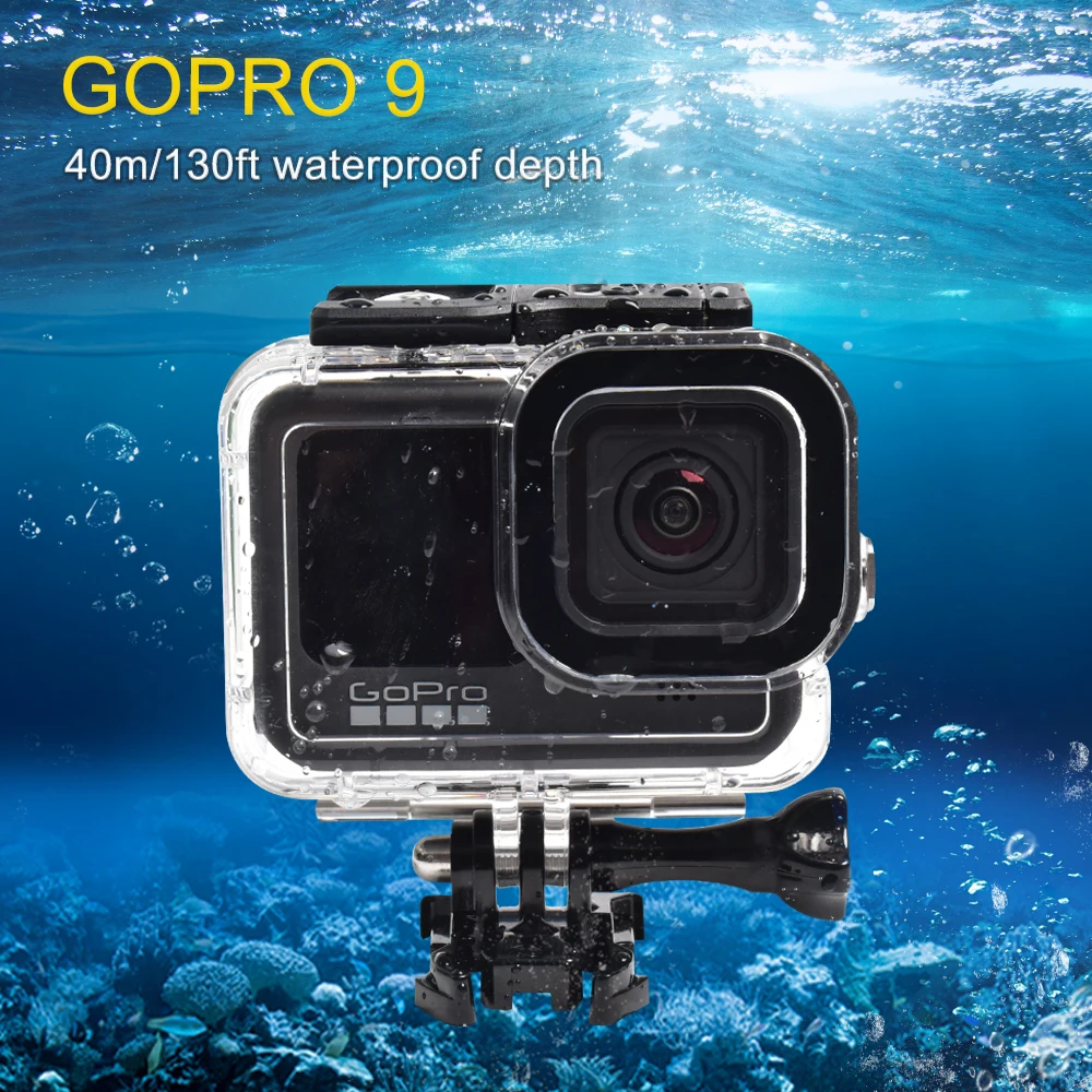 방수 하우징 다이빙 보호 케이스, 수중 커버 액세서리, GoPro 9, 7, 8, 40m