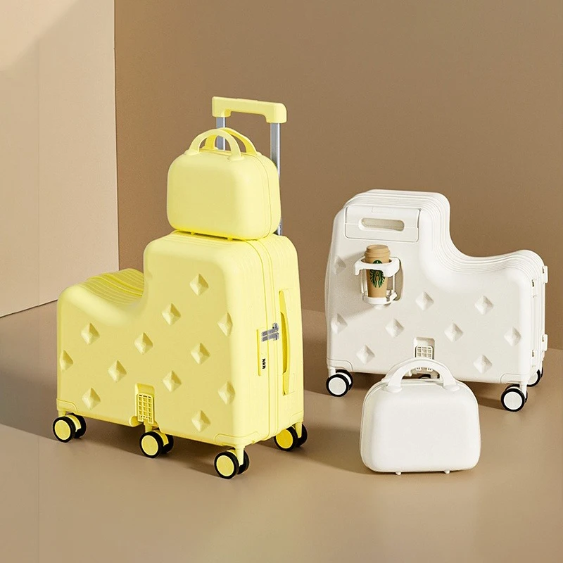 18/20 Inch Children's Ride-on Luggage Girls And Boys Boardable Small Travel Suitcase Trolley Case For Kids_voghion.com