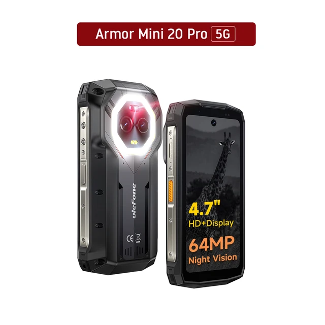 ARMOR MINI 20 PRO 5G スマートフォン Ulefone Armor Mini 20 Pro 5G 6200mAh Night Vision Rugged Small
