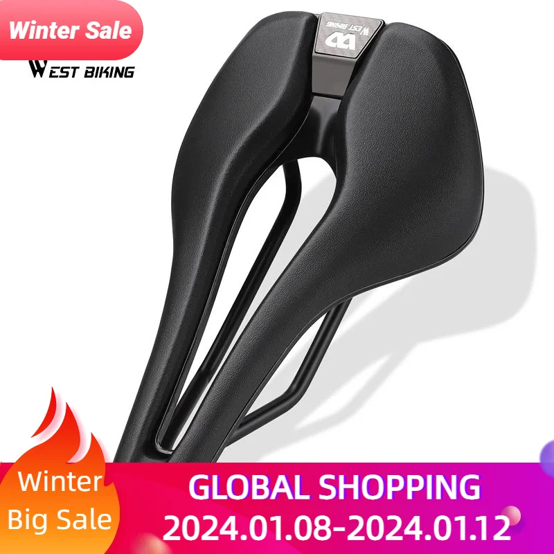 

WEST BIKING Short Nose Road Bike Seat Racing Lightweight Bike Saddle Bicycle Hollow Painless Saddle Gravel Bike Accessories