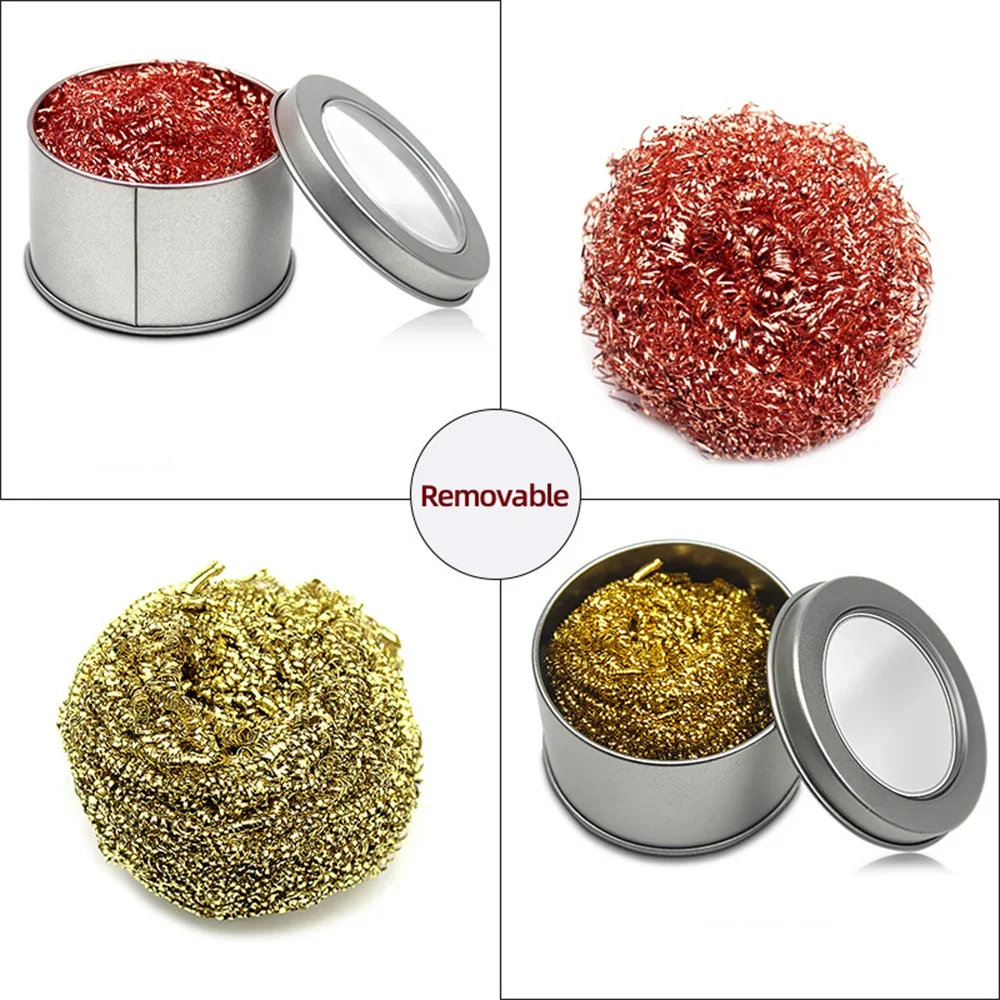 Soldering Iron Tip Cleaner Non-Slip Solder Tip Cleaning Wire Ball Tin Remove Cleaning Soldering Irons Tips soldering iron tip cleaner