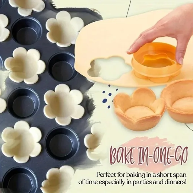 Pastry Dough Tamper Set Flower Shaped Cutter Cake Mold Creative Cake Cup Presser Biscuit Mold Pie Tamper Kitchen DIY Baking Tool 4