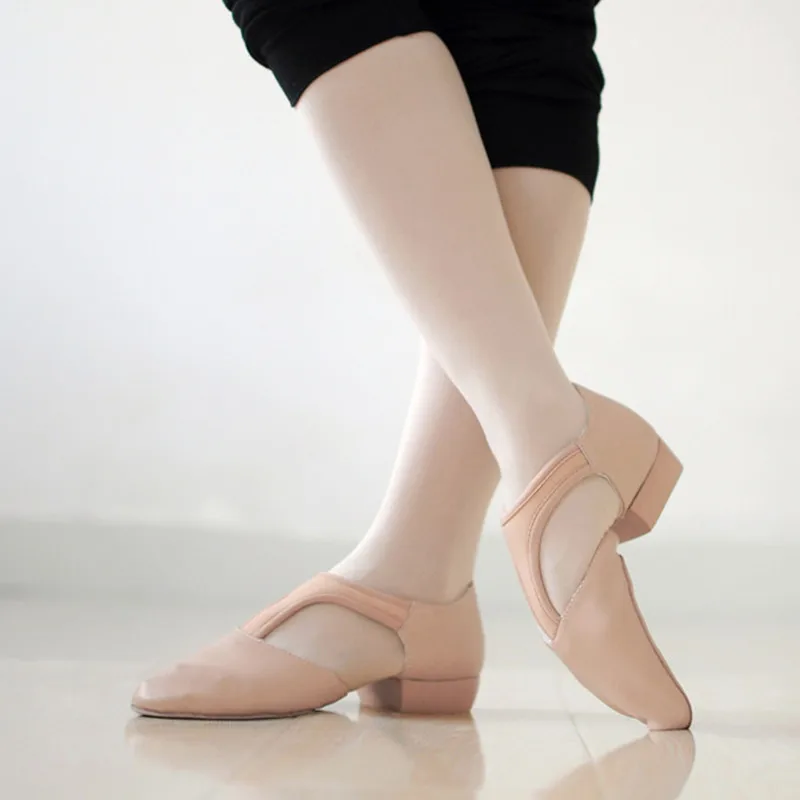 Jazz Dance Shoes Women Sandal T Belt Salsa Dance Shoe Split Soft Outsole Heels