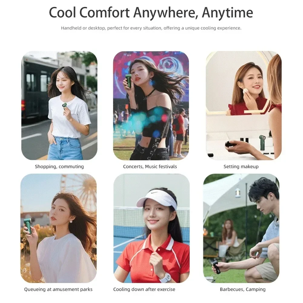 Mini Turbo Jet Fan Jet Brushless Turbine Outdoor USB Recharge Hair Dryer Motor Portable Handheld Cooling Appliance Blower Kica 5