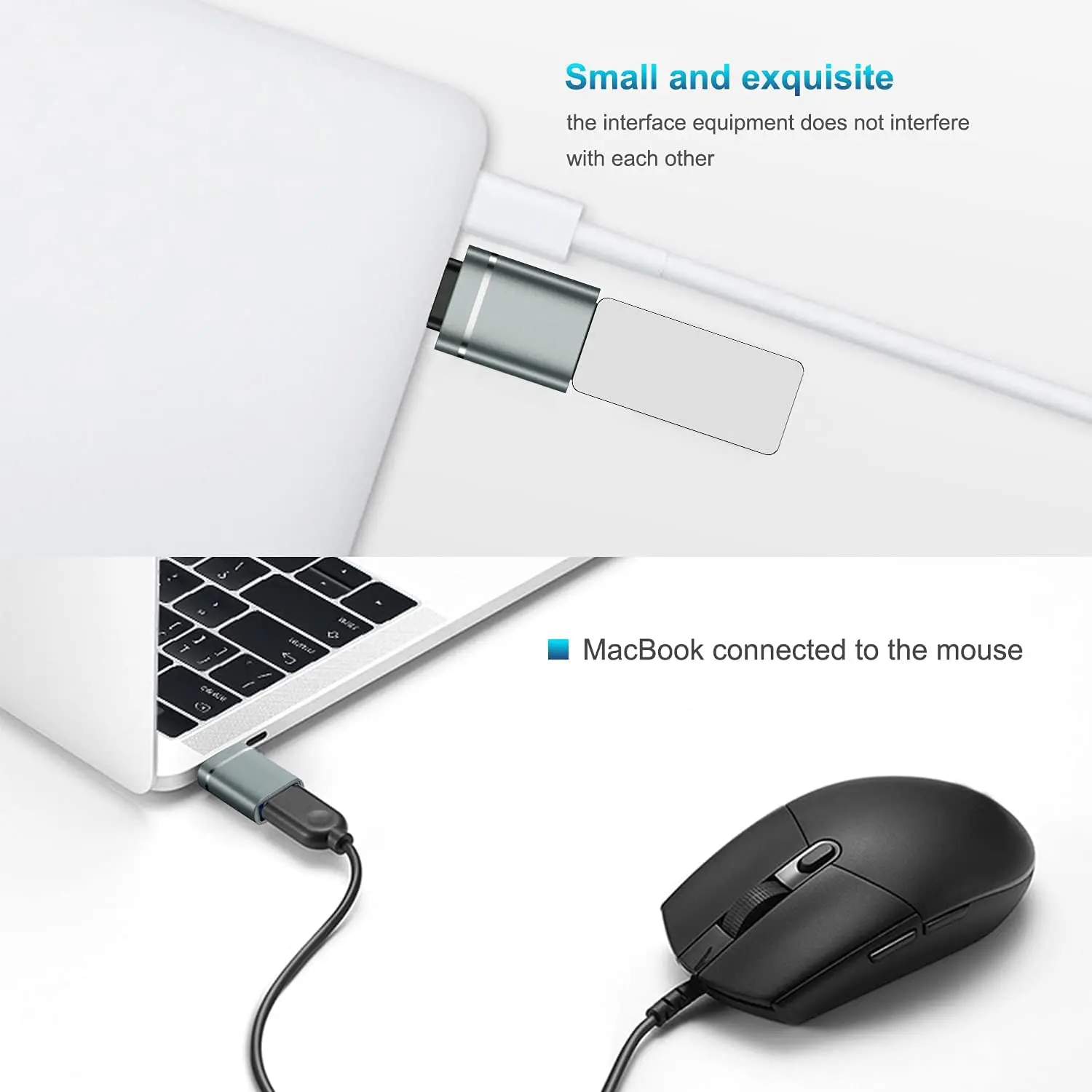 3팩 USB-C(수) - USB-A(암) OTG 어댑터, 휴대폰, 태블릿, 노트북용 USB 3.0 고속 충전 및 데이터 동기화 컨버터
