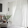 Fonflora Solid White Thick Chiffon Tulle Window Curtains Hall Drapes Sheer Curtains for Living room Bedroom Partition Opaque 4