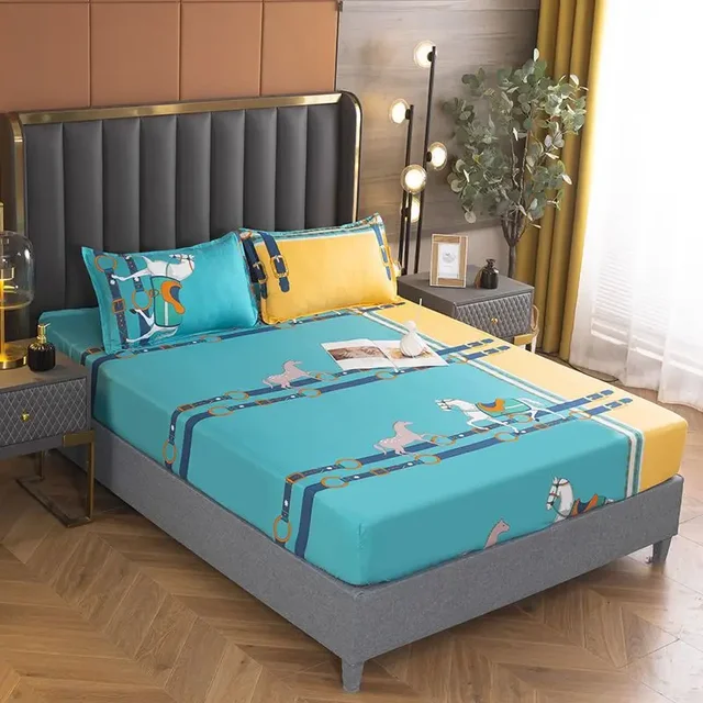 Classic Durable Striped Pattern Bed Cover with Creative Printed Design Showcasing Individual Charm Bed Sheet Not Easy To Fade 3
