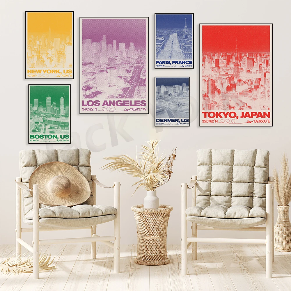 

Bangkok,Boston,Tokyo,Berlin,New York,Madrid Spain,Denver Poster Aesthetic Poster Trendy Livingroom Wall Art Print Unique Gift