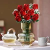 968PC Romantic Rose Flower Bouquet Building Blocks Creative Home Desk Plant Decoration Assemble Bricks Toys For Gifts Girls Lady 4
