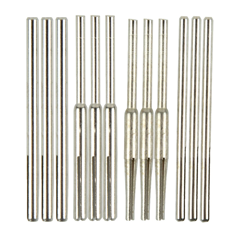 

12Pcs Split Mandrels Sandpaper Clamp Kit 2.35mm/3.0mm Shank Sandpaper Clip Straight Split Mandrels Clip Type Rotary Tool