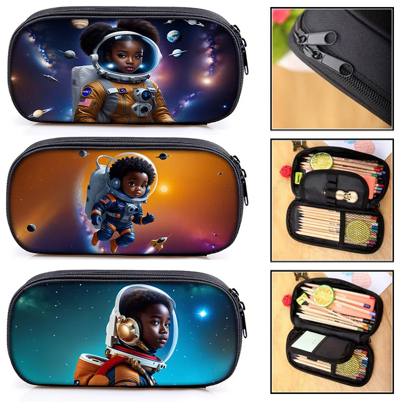 

Мультяшные галактические Космос астронавт косметички для мальчиков девочек Галактический пенал детские школьные сумки на молнии для макияжа стационарные сумки