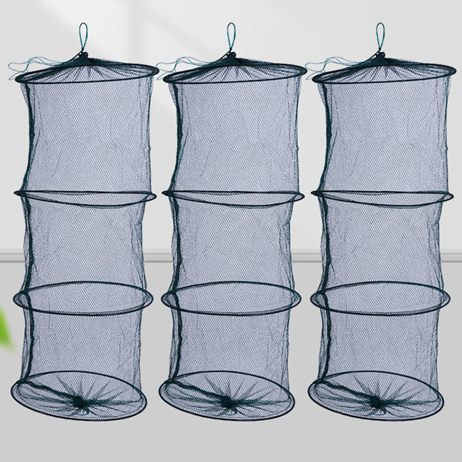 Cage à poisson pliable portable multicouche en nylon durable pour carpes et poissons blancs