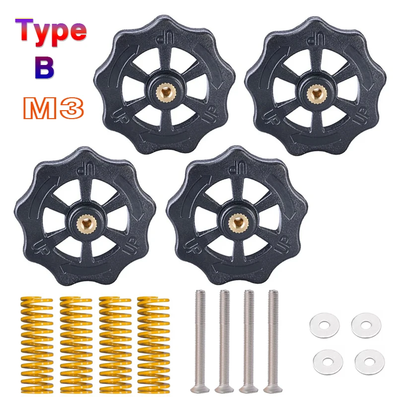 4-Piece 3D Printer Heat Bed Leveling Accessories Set