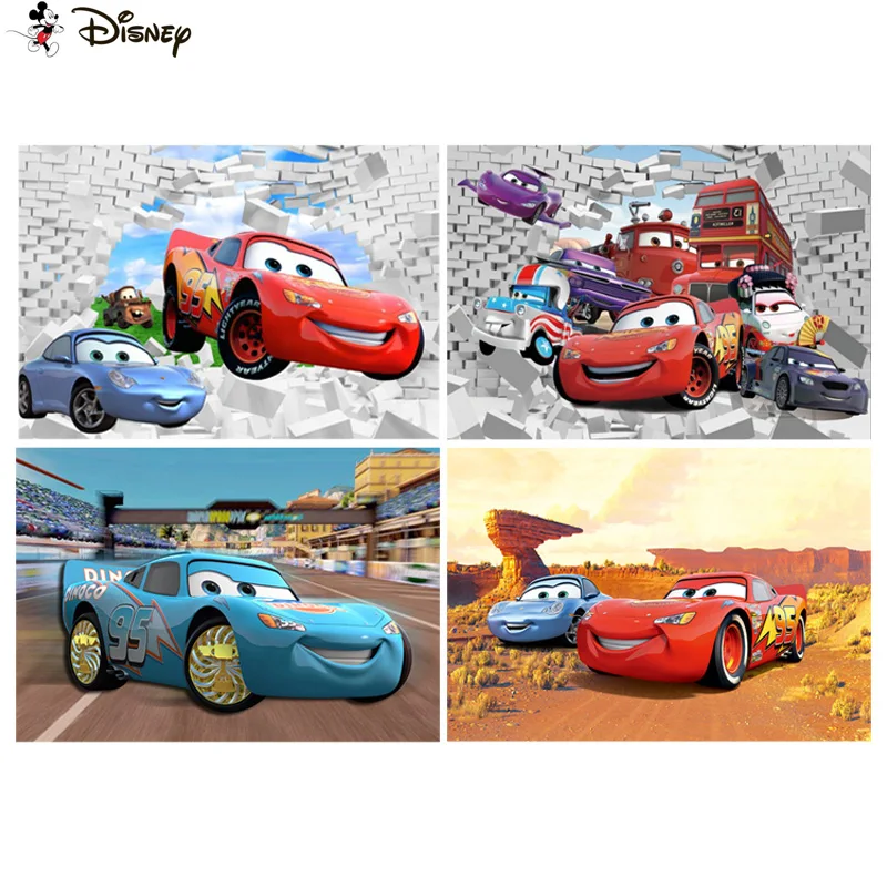 

Disney Cartoon Racing Wall Art Canvas Painting Nordic Posters and Prints Wall Pictures for Living Room Decor