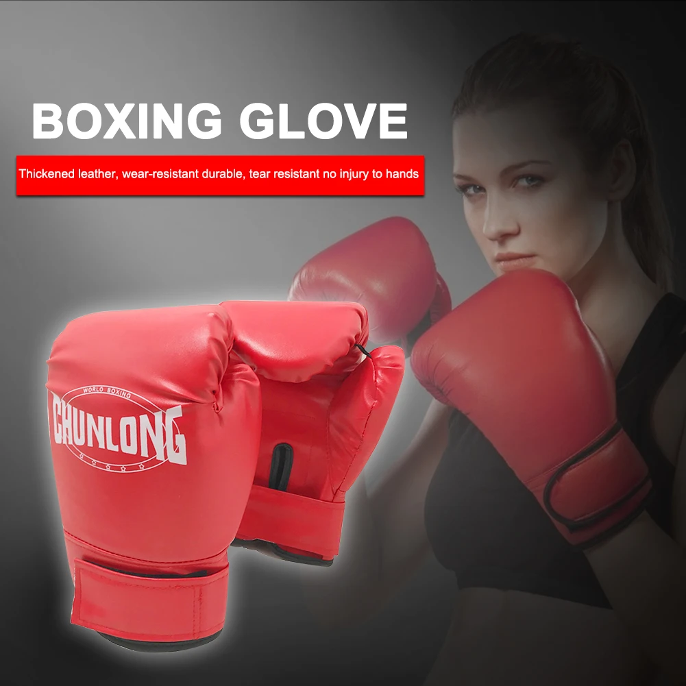 1 Pair Printing Thickened Kick Boxing Gloves Sanda Women Men Training Gloves