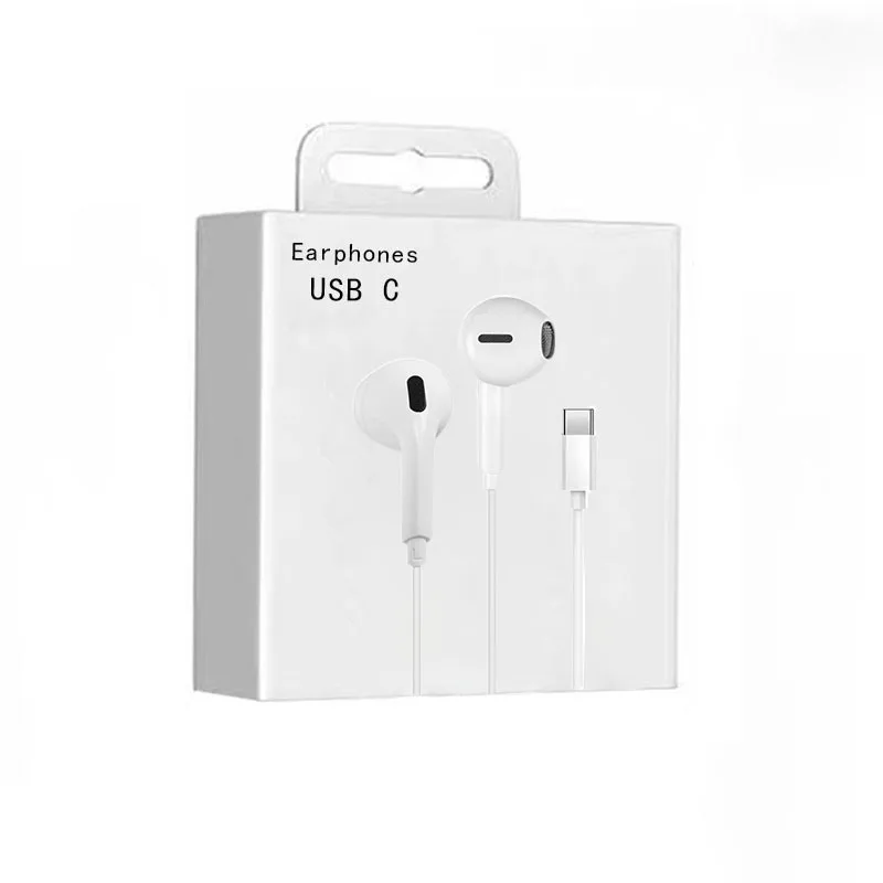 Wired HiFi Stereo Earphones with Microphone - USB C Connection, Sport Music Earbuds