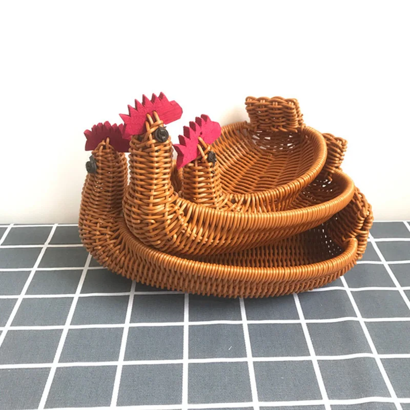 Simulated Animal Imitation Rattan Woven Storage Basket Household Storage Decoration Decoration Fruit Toy Basket Handmade Crafts 3